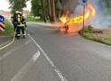 Brennende Motorrad: Feuerwehr schnell zur Stelle