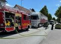 Brennt LKW: Reifen in Brand geraten