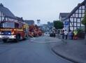 Fassadenbrand an einem alten Fachwerkhaus in Bad Fredeburg