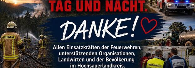 An alle Einsatzkräfte der Waldbrände im August 2026